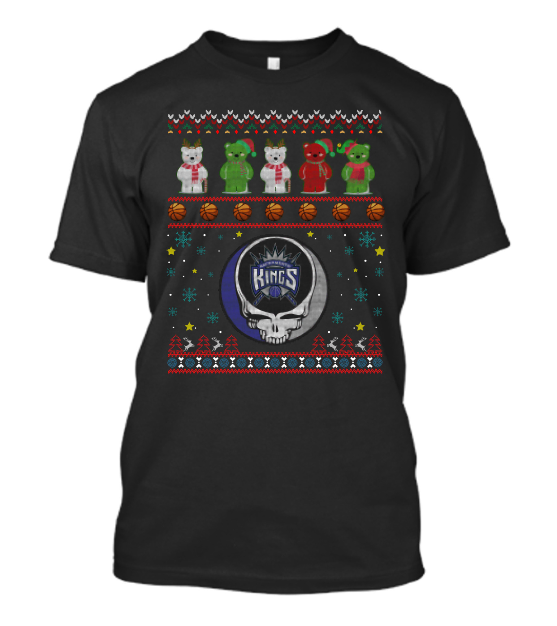Sacramento Kings Grateful Dead Bears Christmas T-Shirt