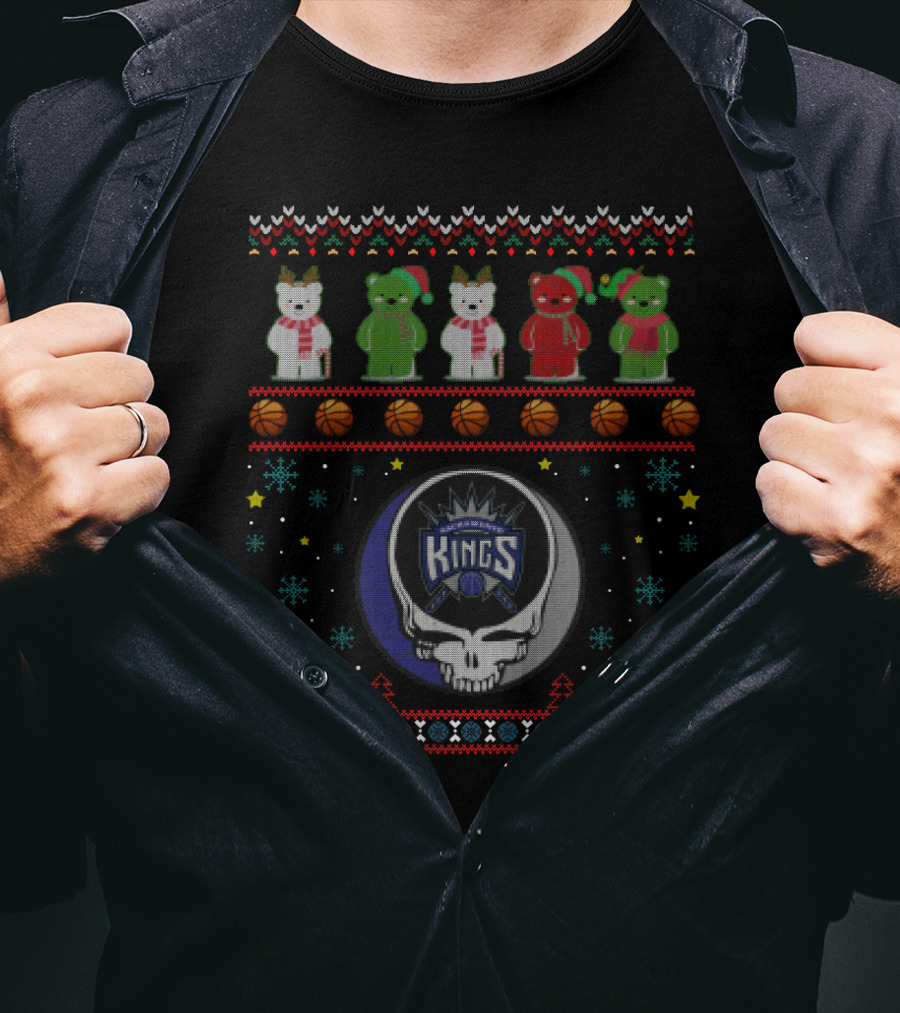 Sacramento Kings Grateful Dead Bears Christmas T-Shirt