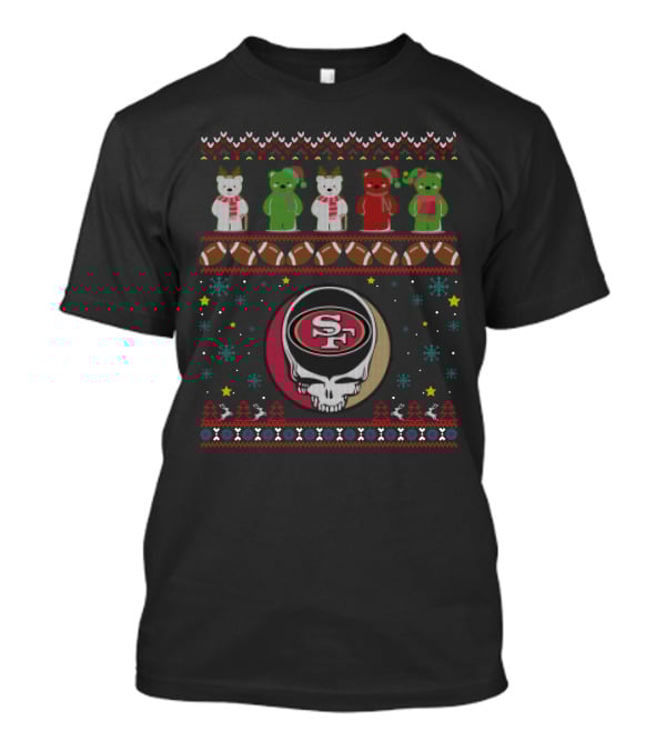 San Francisco 49ers Grateful Dead Bears Christmas T-Shirt