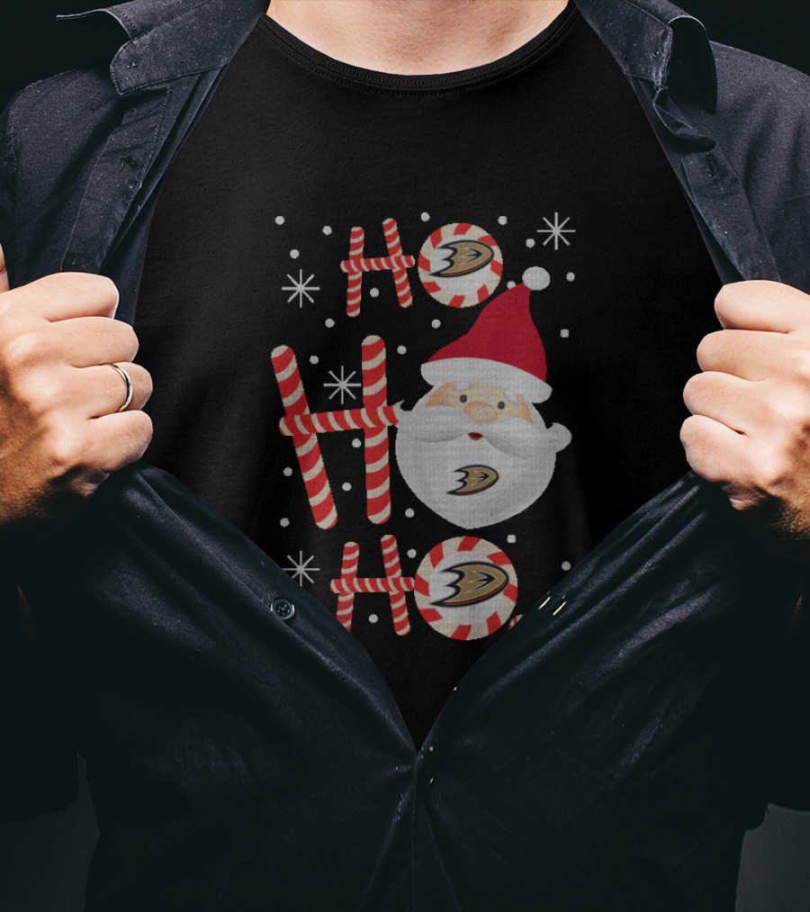 Santa Ho Ho Ho Anaheim Ducks Christmas T-Shirt
