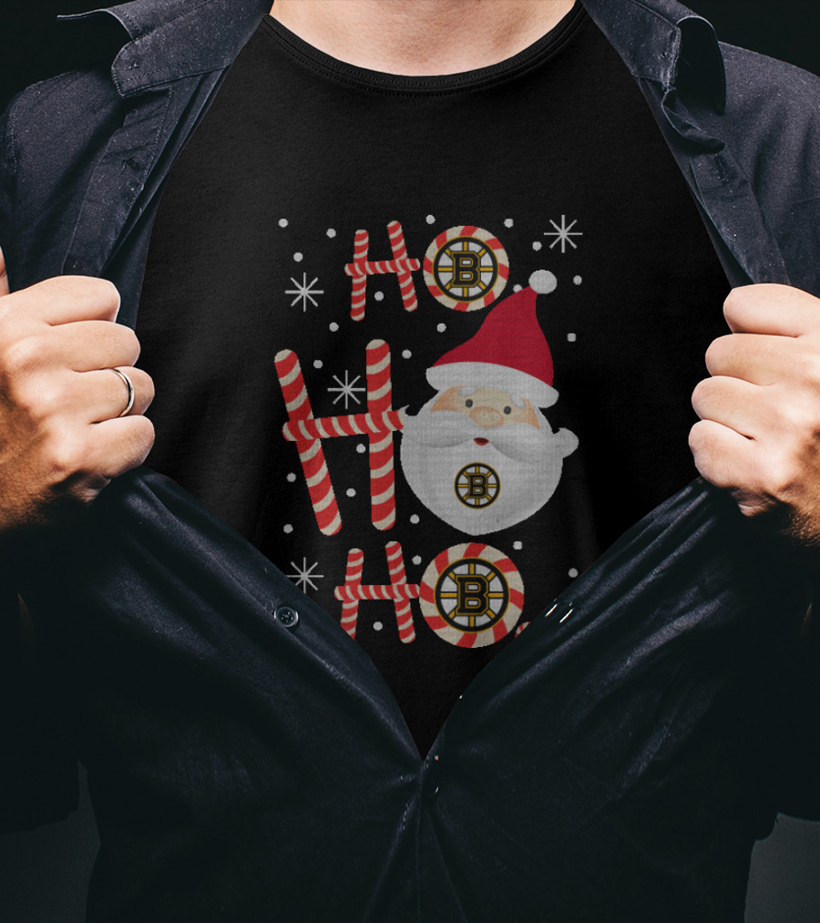 Santa Ho Ho Ho Christmas Boston Bruins T-Shirt