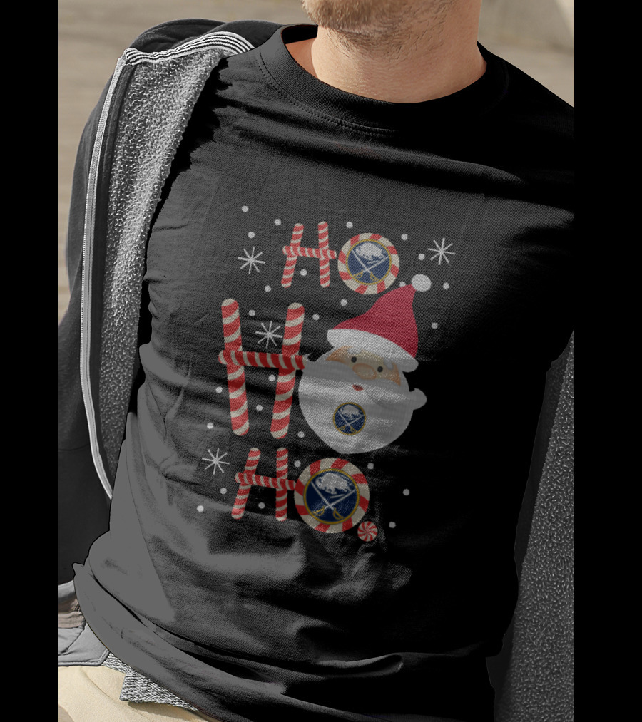Santa Ho Ho Ho Buffalo Sabres Christmas Fans Holiday T-Shirt