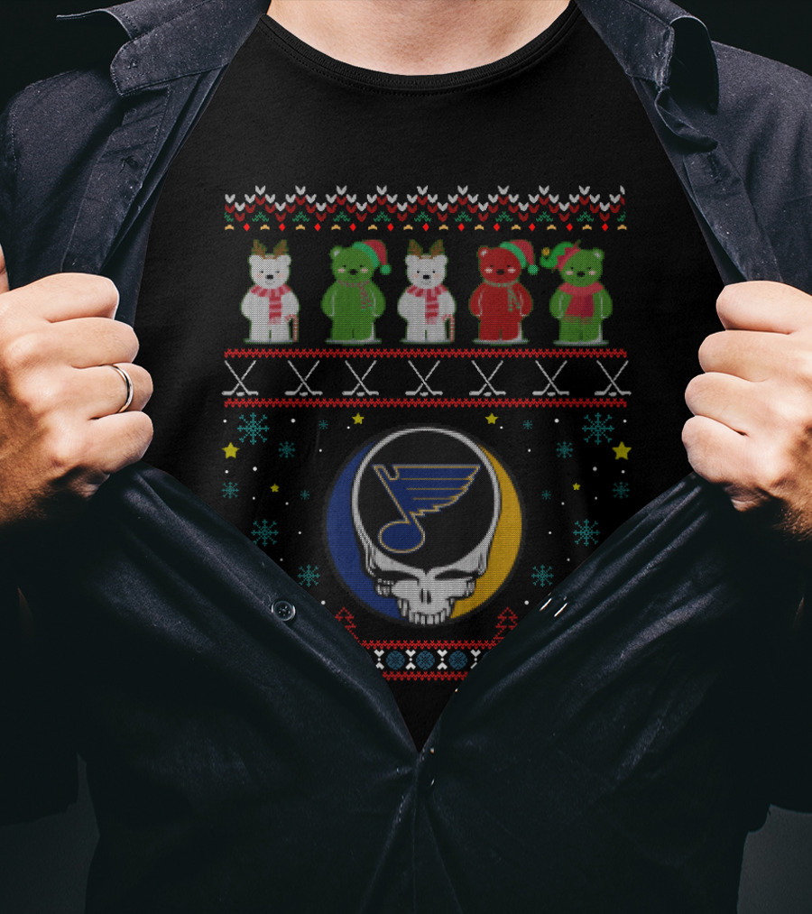 St. Louis Blues Grateful Dead Bears Festive T-Shirt