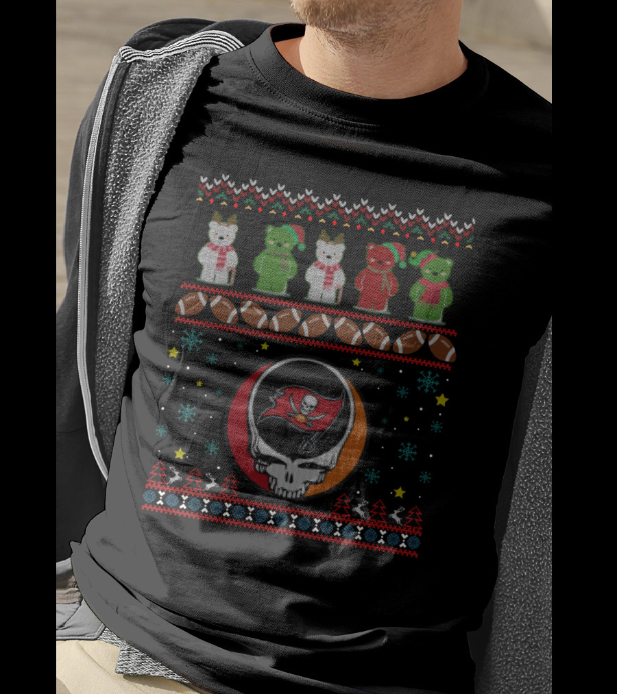 Tampa Bay Buccaneers Grateful Dead Bears Christmas Ugly T-Shirt