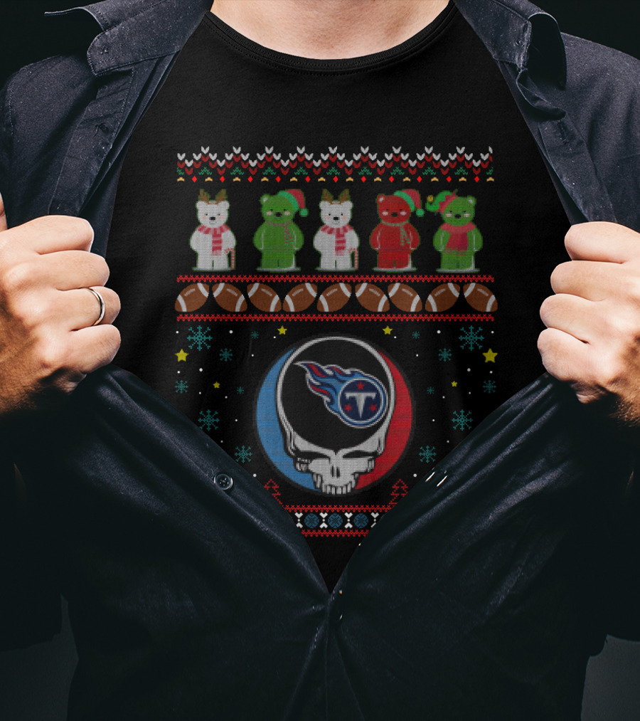 Tennessee Titans Grateful Dead Christmas Bears Football Holiday T-Shirt