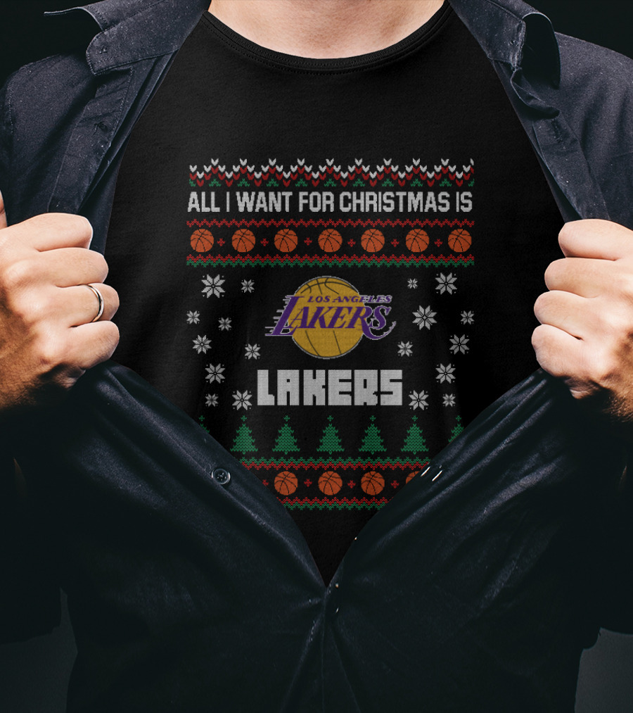 All I Want For Christmas Is Los Angeles Lakers Ugly T-Shirt