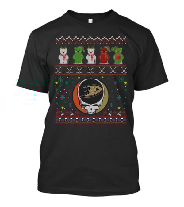 Anaheim Ducks Grateful Dead Bears Holiday T-Shirt