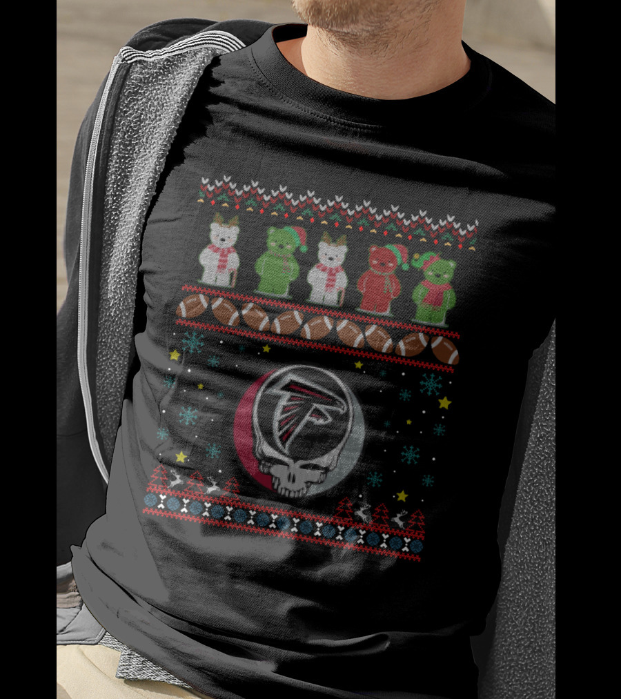 Atlanta Falcons Grateful Dead Bears Christmas T-Shirt