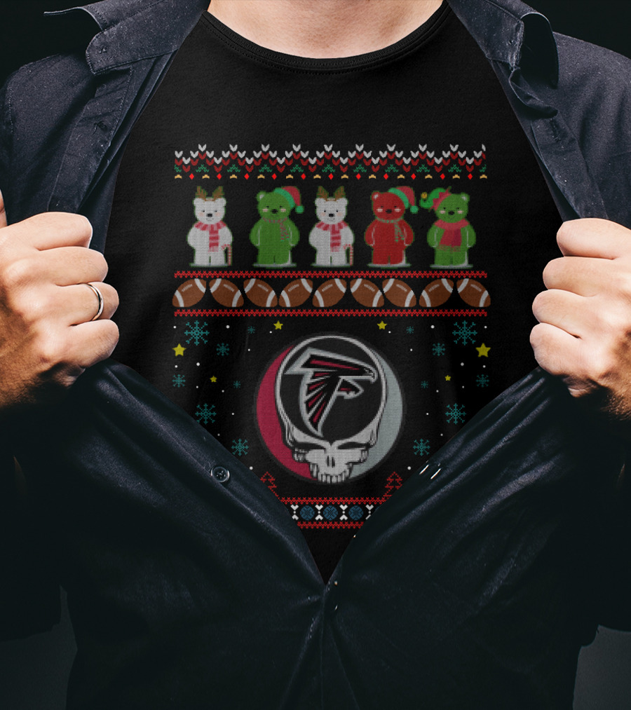 Atlanta Falcons Grateful Dead Bears Christmas T-Shirt