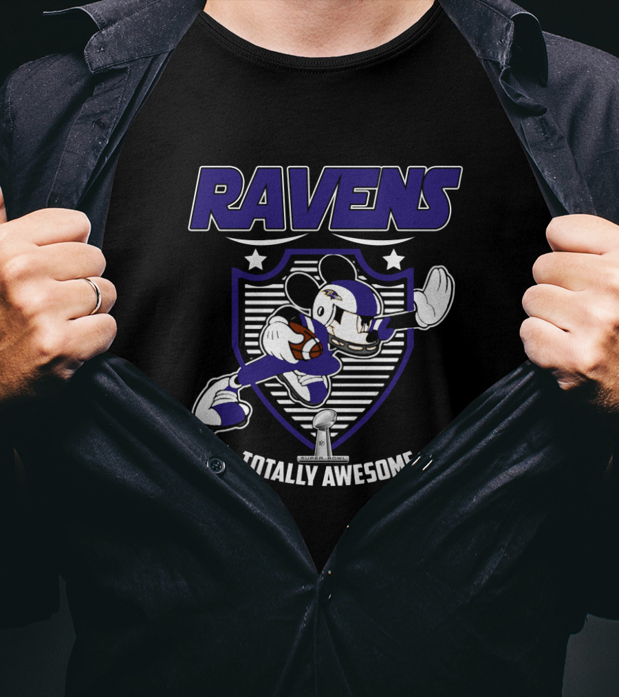 Ravens Totally Awesome Mickey Football Fan T-Shirt