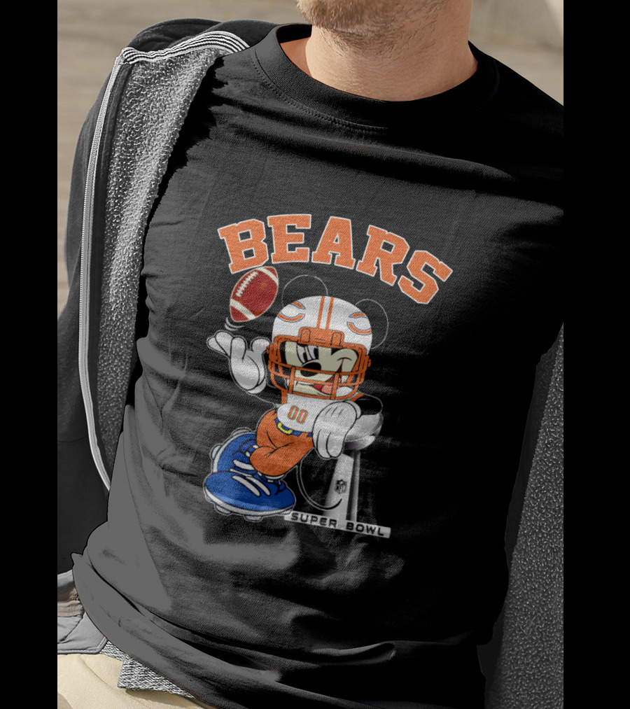 Bears Nfl Mickey Super Bowl Football Character T-Shirt