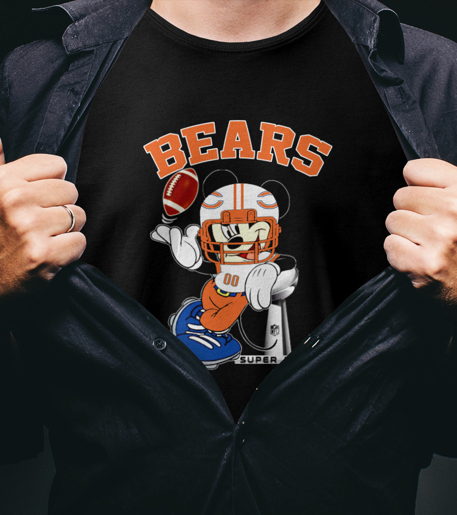 Bears Nfl Mickey Super Bowl Football Character T-Shirt