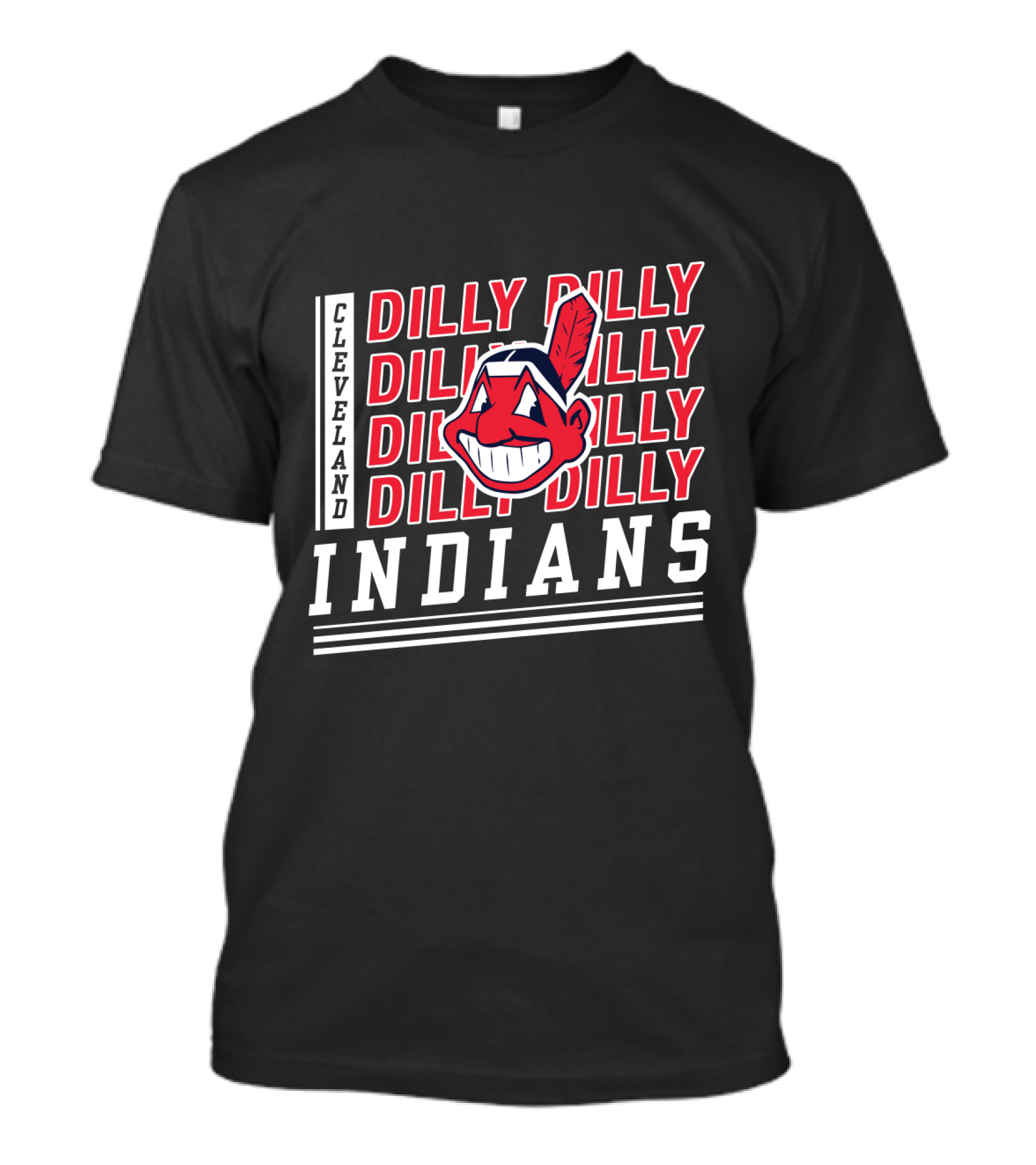 Cleveland Indians Dilly Dilly Red Text Chief Wahoo T-Shirt