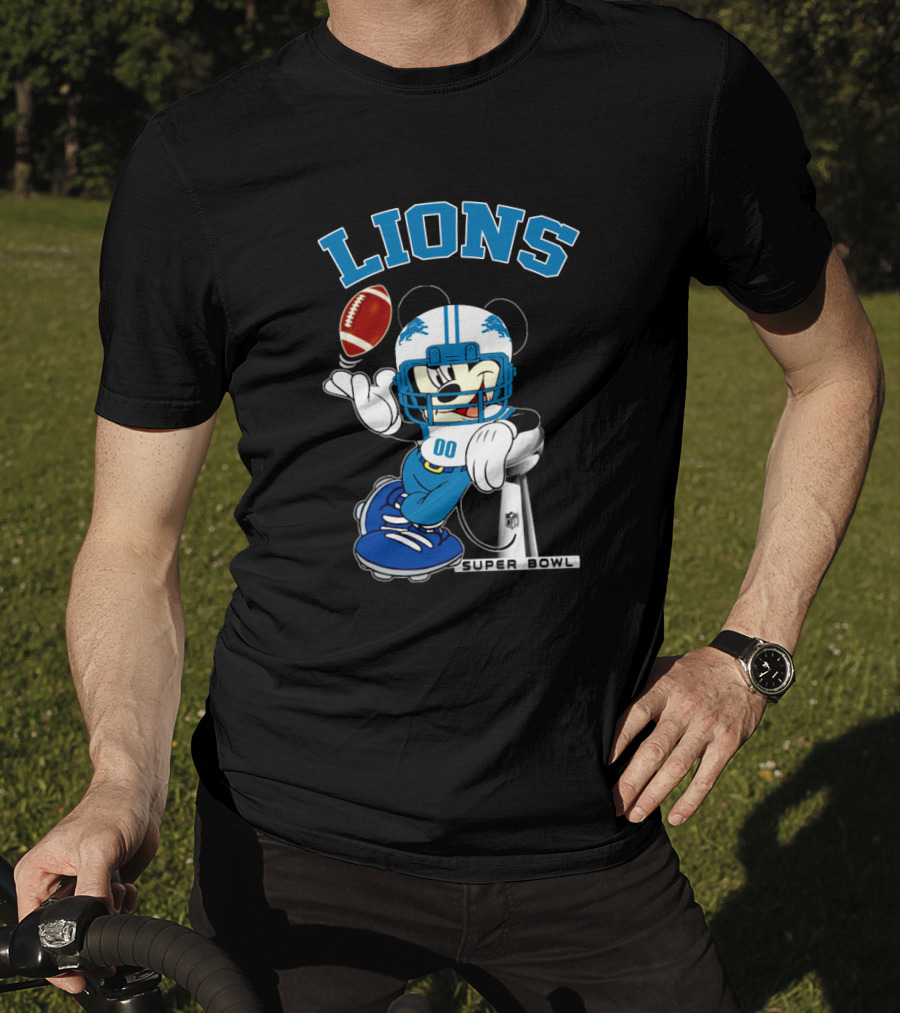 Lions Mickey Nfl Super Bowl Football T-Shirt