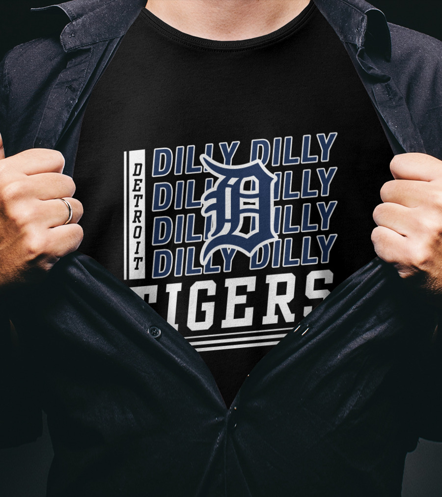 Detroit Tigers Dilly Dilly Classic Emblem And Text T-Shirt