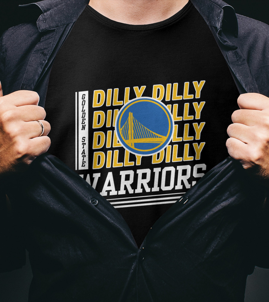 Golden State Warriors Dilly Dilly Basketball Blue And Yellow Bridge T-Shirt