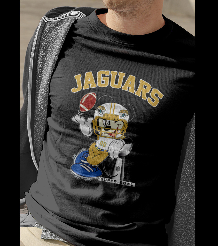 Jaguars Mickey Mouse Nfl Super Bowl Football T-Shirt
