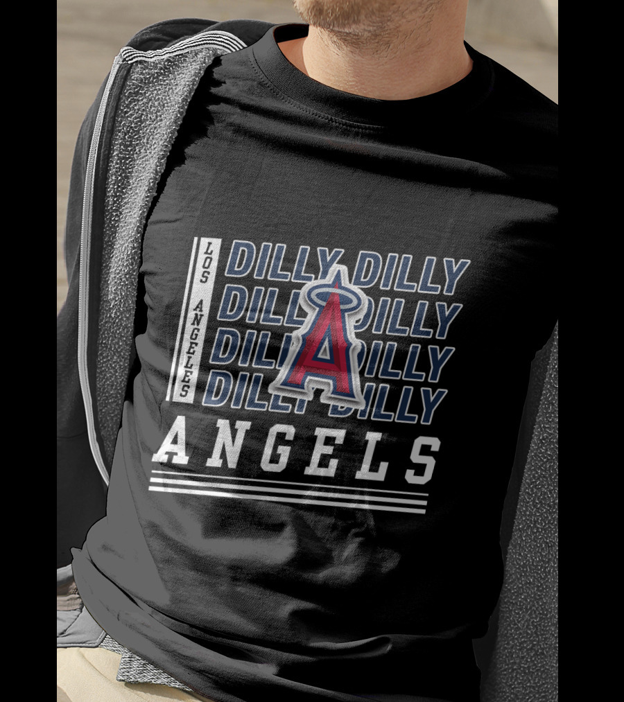 Los Angeles Angels Dilly Dilly Repeated Graphic With Team T-Shirt