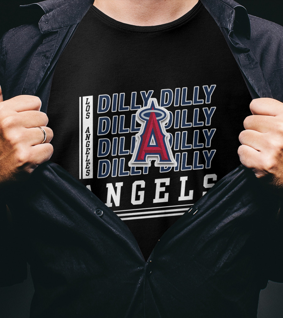 Los Angeles Angels Dilly Dilly Repeated Graphic With Team T-Shirt