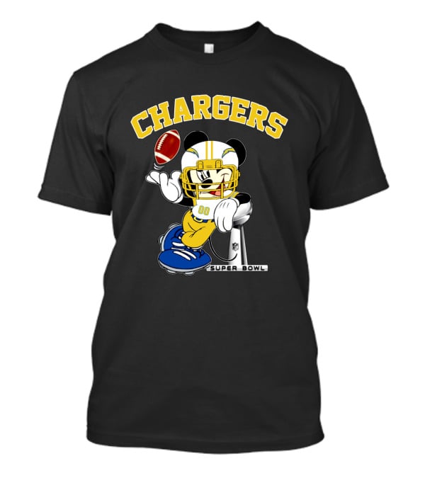 Chargers Mickey Nfl Super Bowl Football T-Shirt