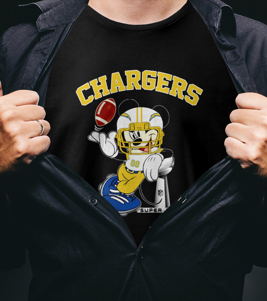 Chargers Mickey Nfl Super Bowl Football T-Shirt