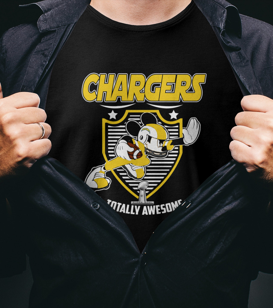 Chargers Totally Awesome Mickey Football Fans T-Shirt