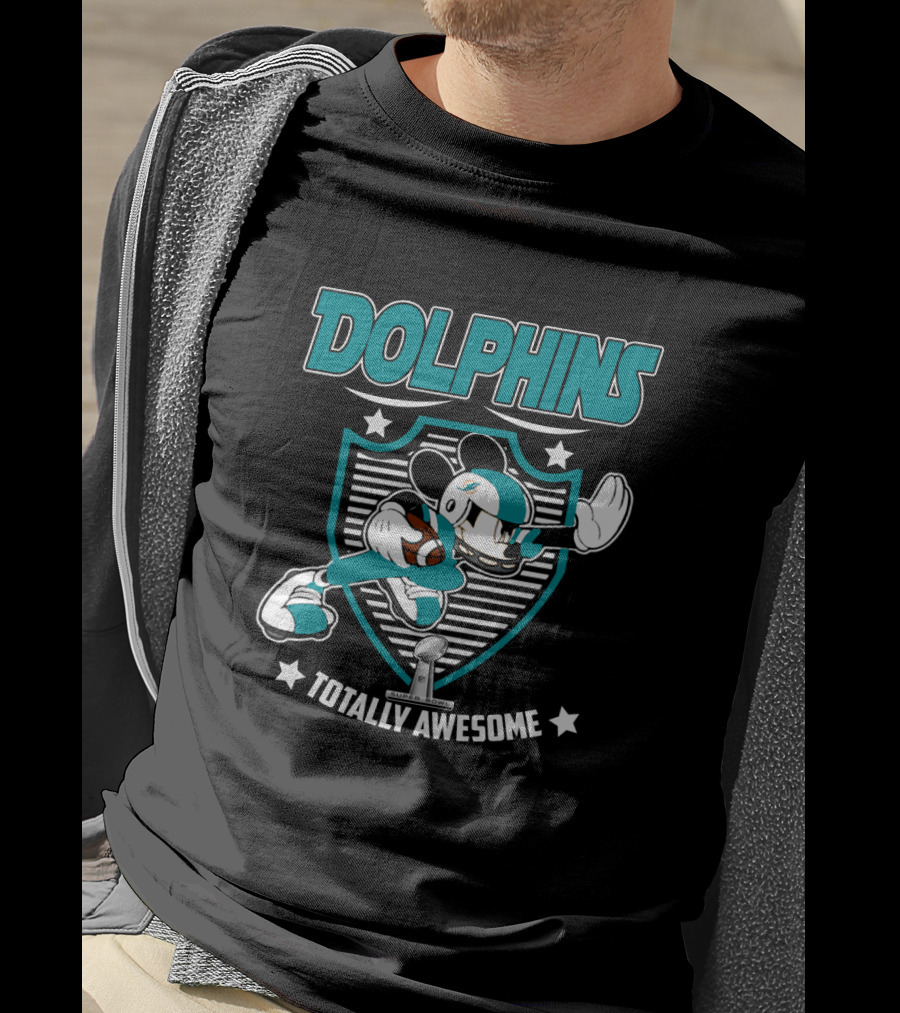 Dolphins Totally Awesome Mickey Football T-Shirt