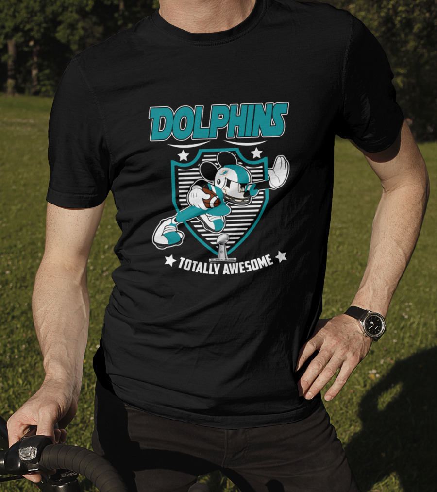 Dolphins Totally Awesome Mickey Football T-Shirt