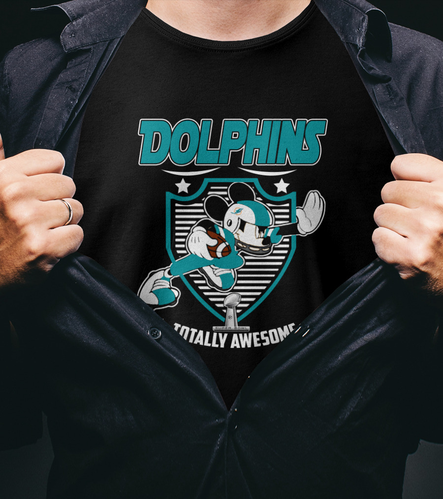 Dolphins Totally Awesome Mickey Football T-Shirt