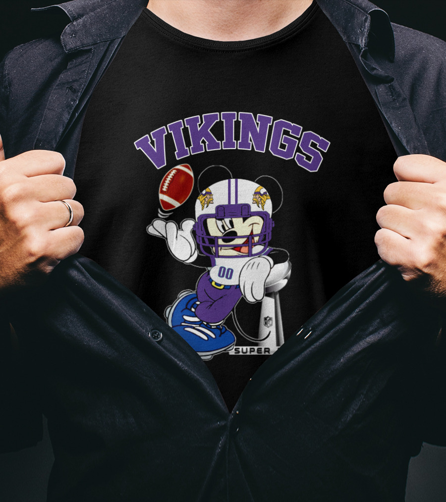Vikings Minnesota Mickey Nfl Super Bowl Football T-Shirt