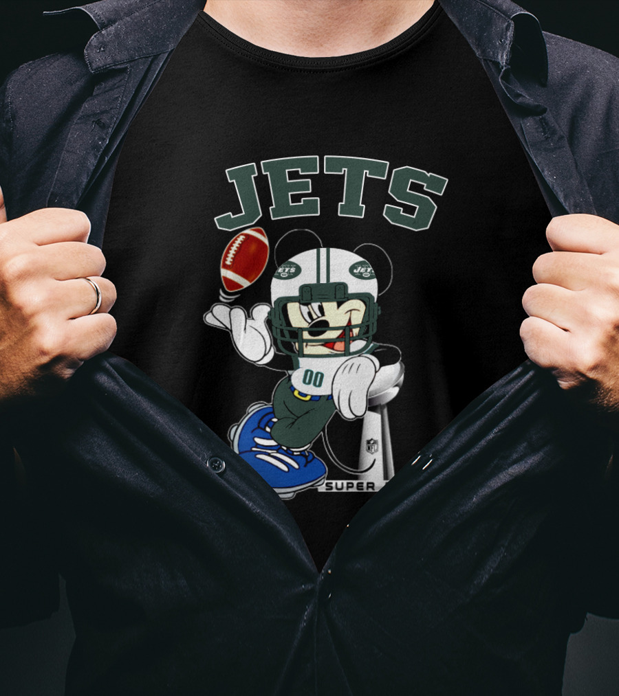 Jets Mickey Helmet Football Super Bowl Nfl T-Shirt