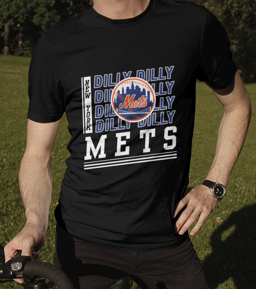 New York Mets Dilly Dilly Baseball Skyline T-Shirt