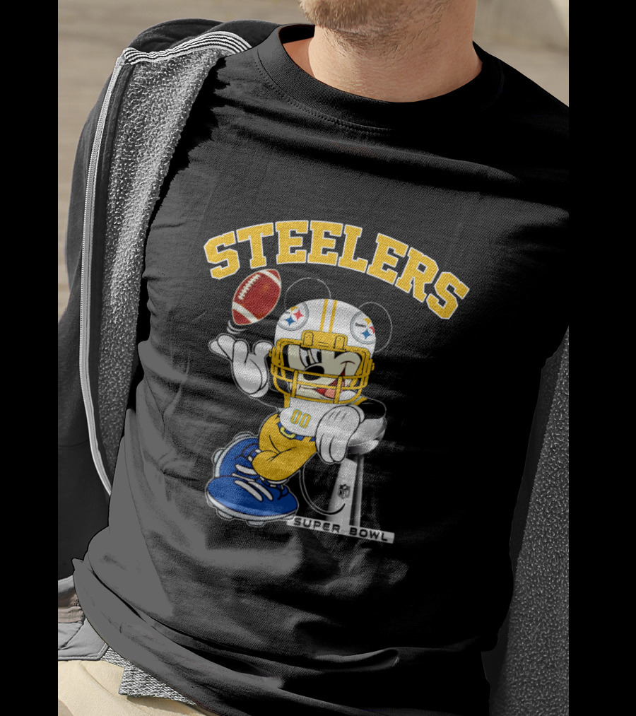 Steelers Mickey Nfl Super Bowl Football Character T-Shirt
