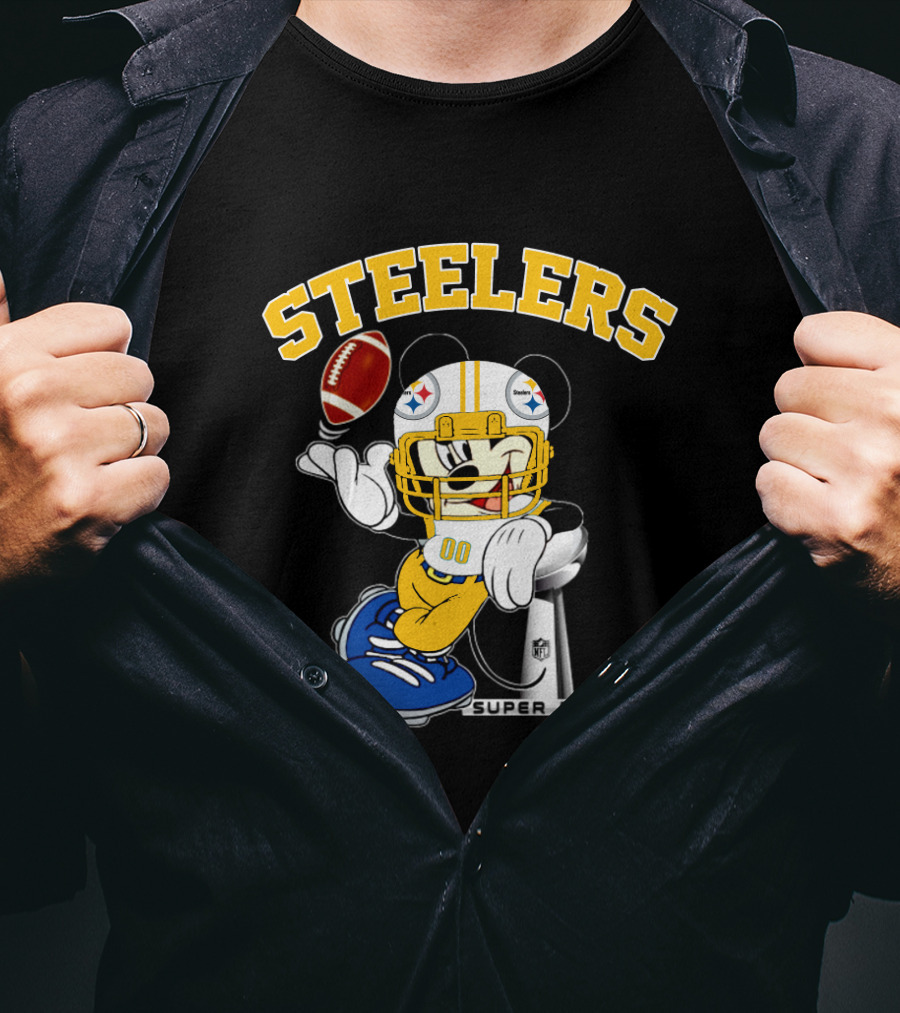 Steelers Mickey Nfl Super Bowl Football Character T-Shirt