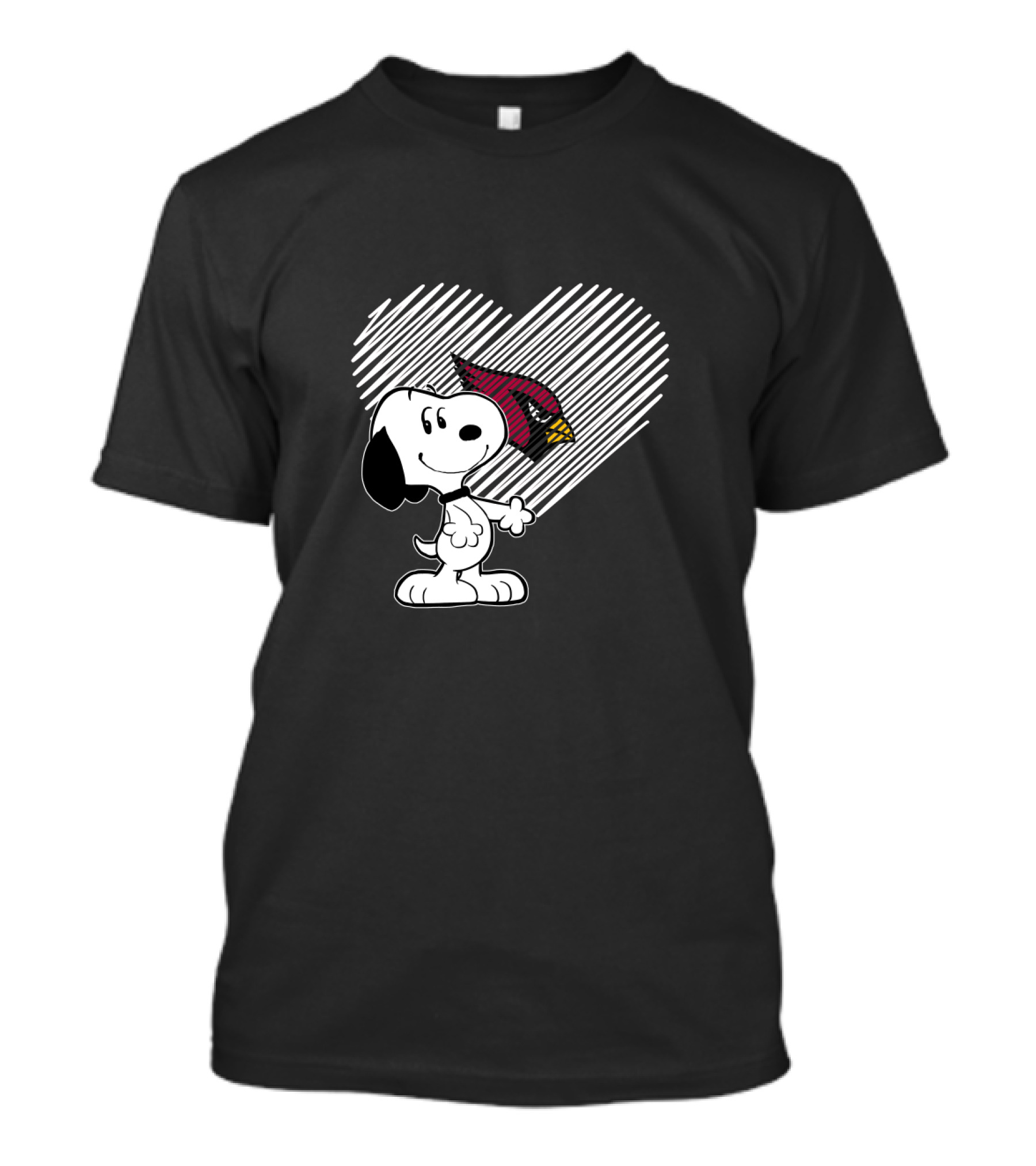 Snoopy Arizona Cardinals Heart For Fans T-Shirt