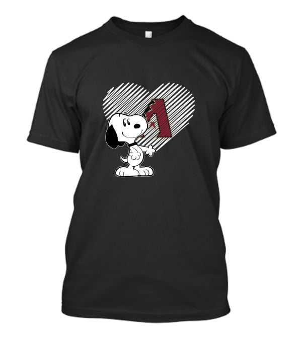 Snoopy Heart Number One Arizona Diamondbacks Fan T-Shirt