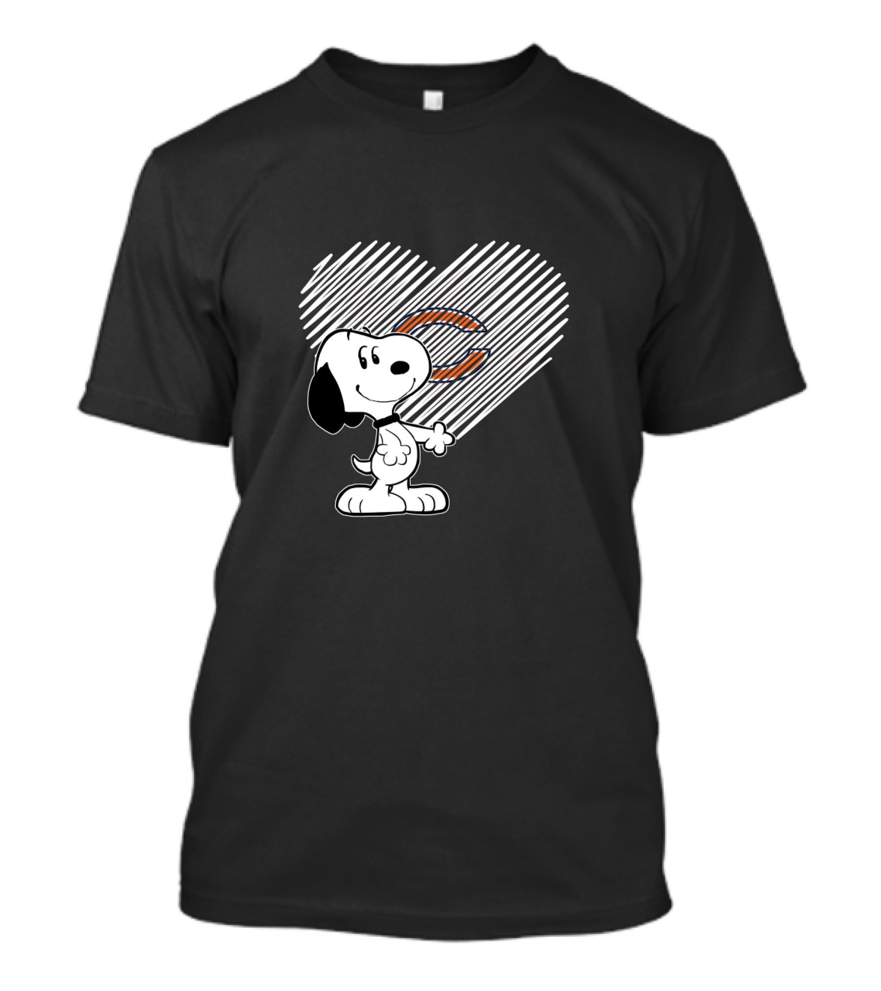 Snoopy Loves Chicago Bears Heart Design For Fans T-Shirt