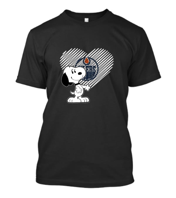 Snoopy Heart Edmonton Oilers T-Shirt