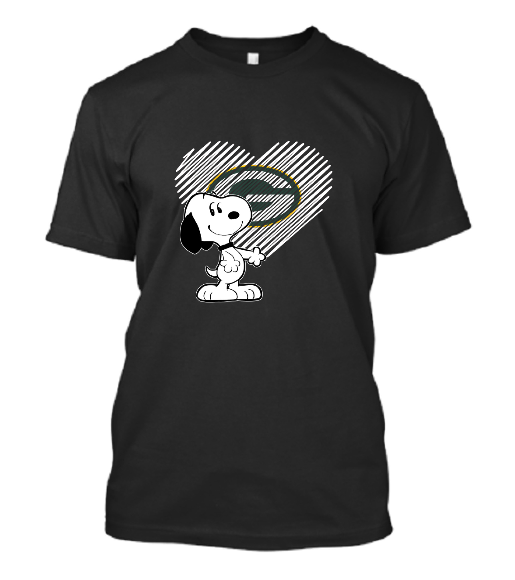 Snoopy Heart Green Bay Packers Fan Love T-Shirt