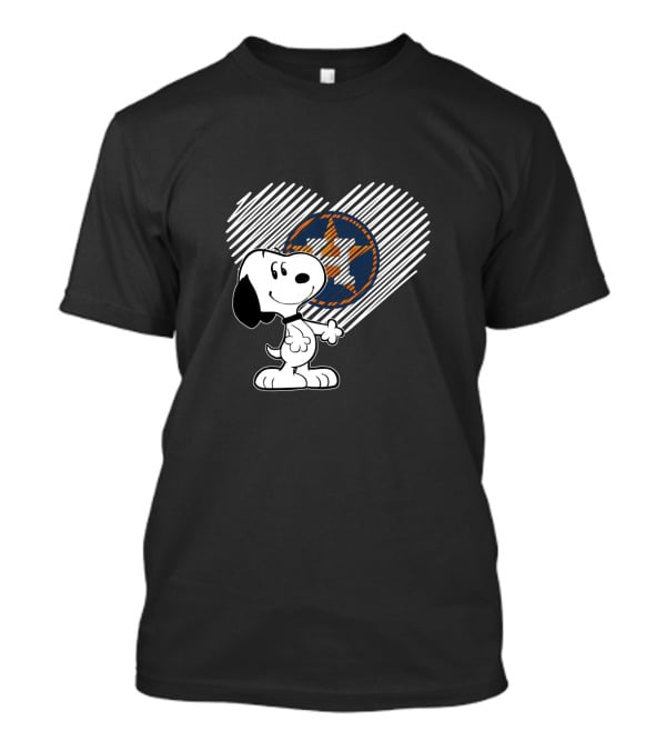 Snoopy Heart With Houston Astros Star T-Shirt