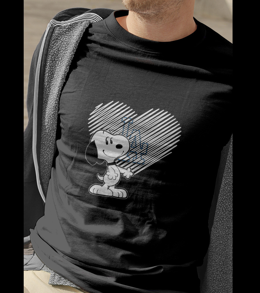 Snoopy Heart Los Angeles Dodgers Icon With Simple T-Shirt