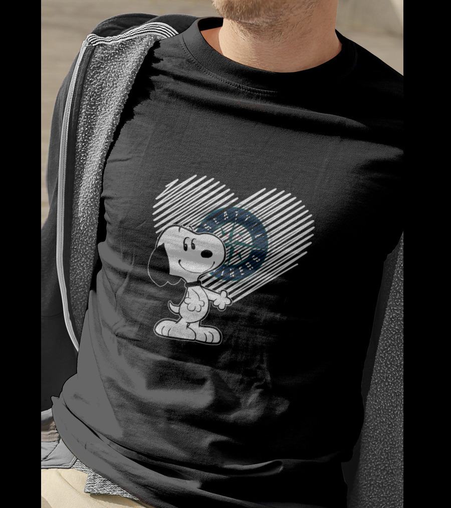 Snoopy Heart Seattle Mariners Peanuts Fandom Baseball Team T-Shirt