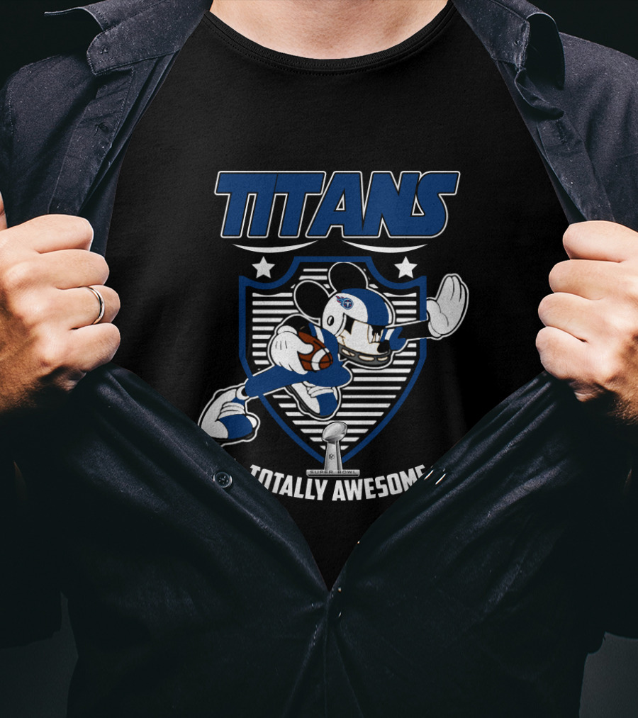 Titans Totally Awesome Mickey Football Fan Gear T-Shirt