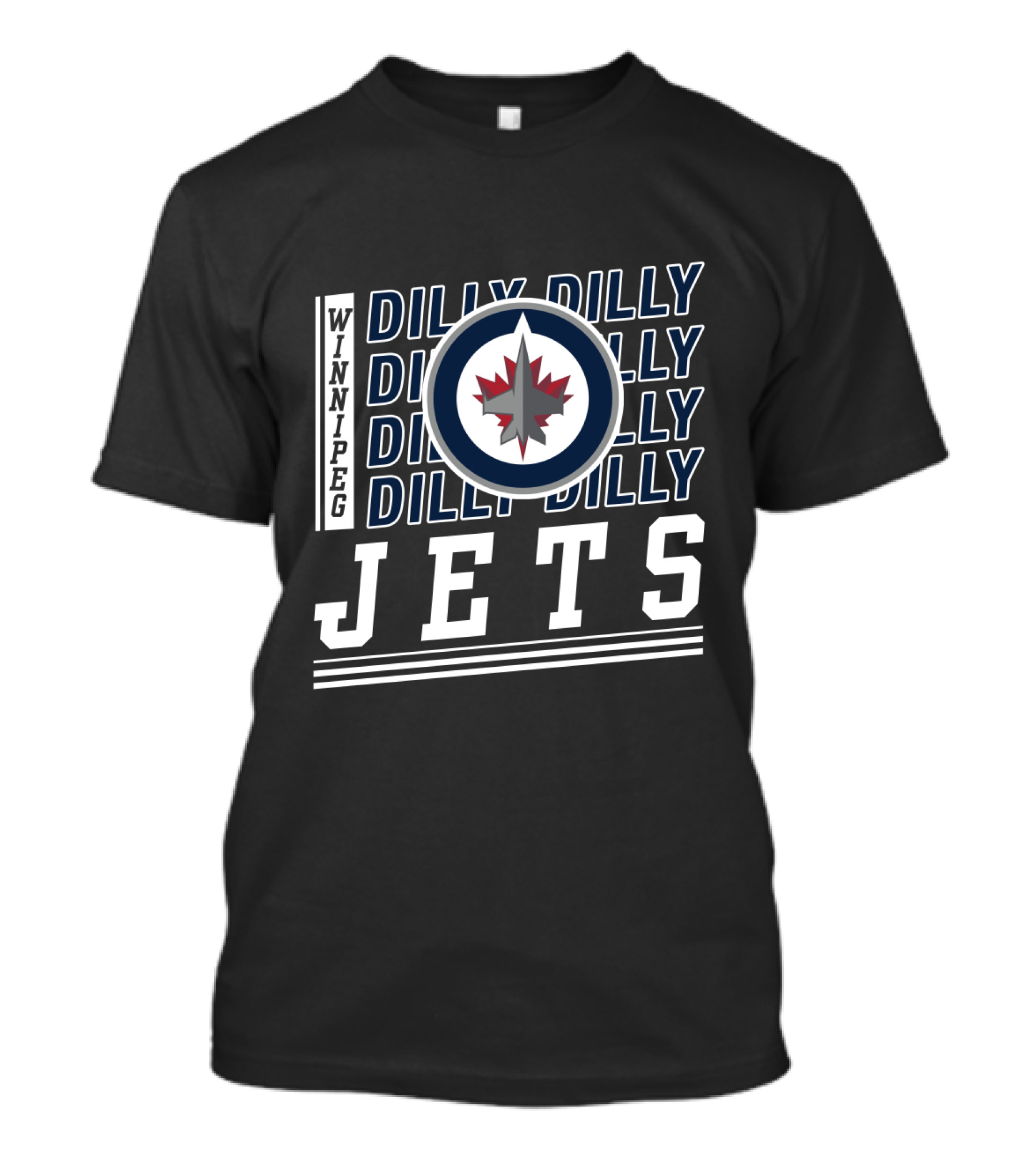 Winnipeg Jets Logo With Repeated Dilly Dilly Phrase T-Shirt