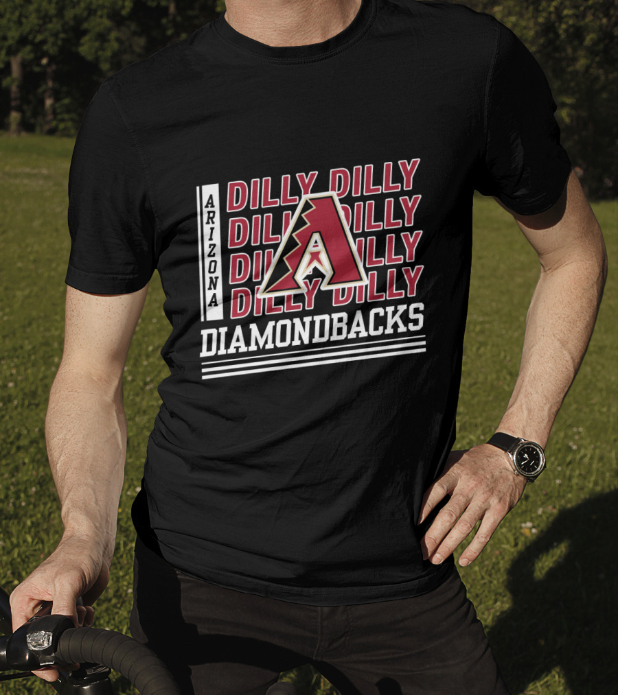 Arizona Diamondbacks Dilly Dilly A Logo Repeated Text T-Shirt