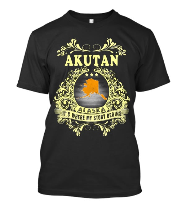 Akutan Alaska It's Where My Story Begins Vintage Map T-Shirt