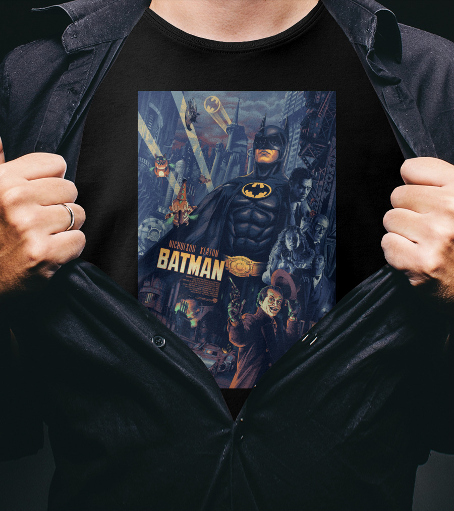 Batman 1989 Nicholson Keaton Gotham City Movie T-Shirt
