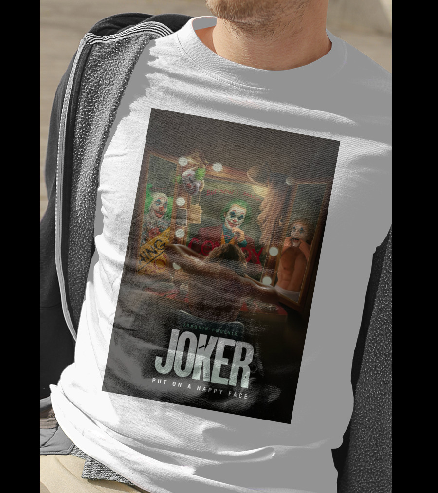 Joaquin Phoenix Joker Put On A Happy Face Mirror Reflection T-Shirt