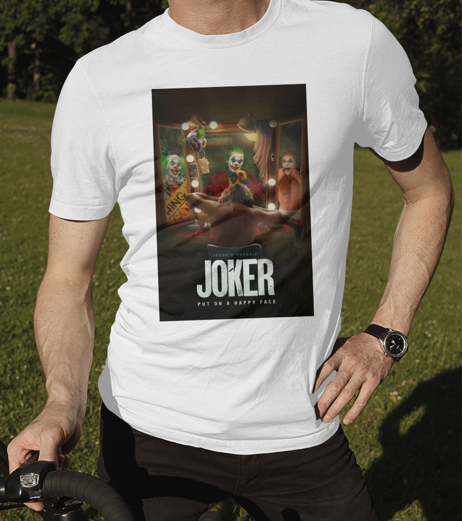 Joaquin Phoenix Joker Put On A Happy Face Mirror Reflection T-Shirt