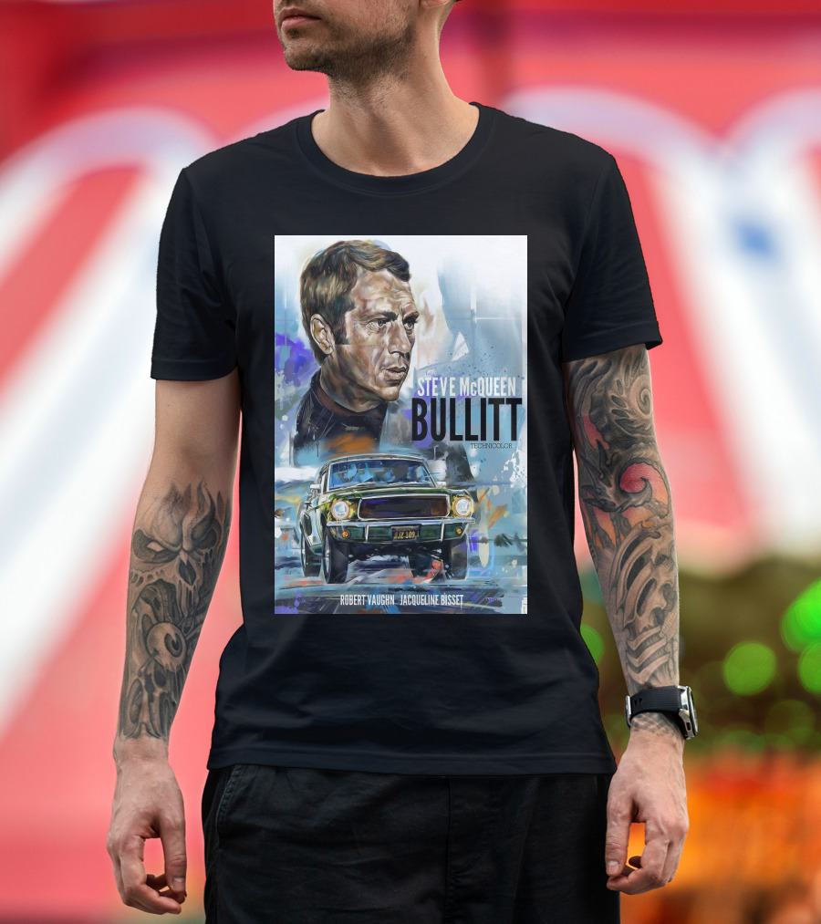 STEVE MCQUEEN BULLITT ROBERT VAUGHN JACQUELINE BISSET TECHNICOLOR MOVIE T-Shirt